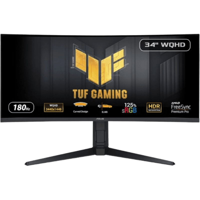 Monitor Gamer Curvo Asus TUF Gaming 34" VA WQHD 180Hz 125% sRGB - VG34VQL3A