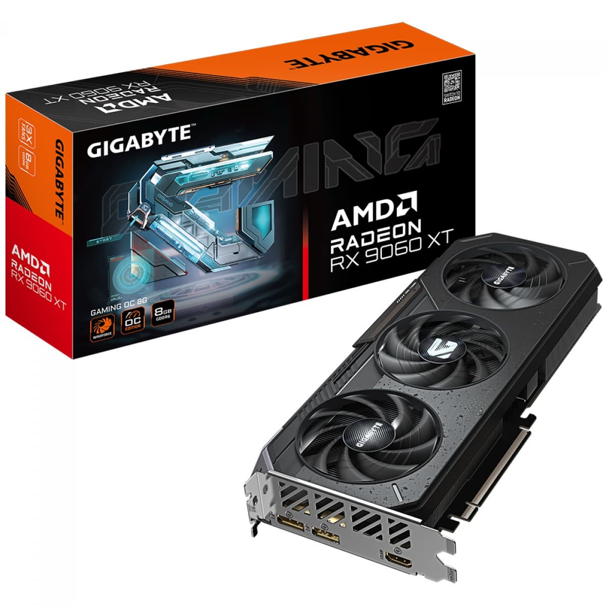Placa de Vídeo Gigabyte AMD Radeon RX 9060 XT Gaming OC, 8GB, GDDR6, FSR, Ray Tracing